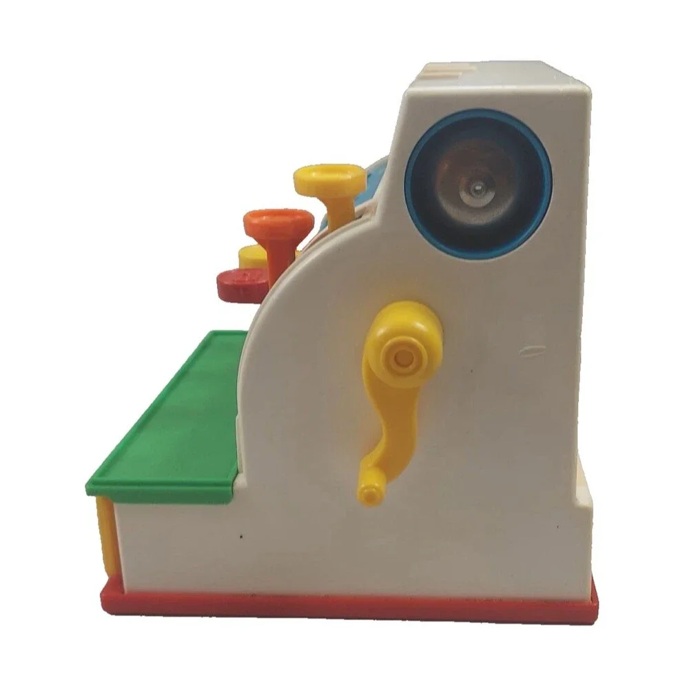 1990 Fisher-Price Toy Cash Register with 6 Coins #2044 Vintage